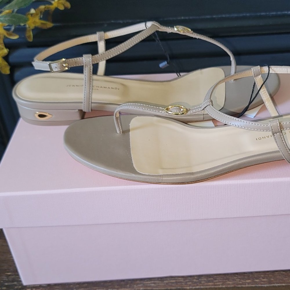 Jennifer Chamandi 20mm Pietro Leather Sandal, NIB